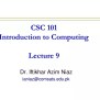 PPT - CSC 101 Introduction To Computing Lecture 9 PowerPoint ...