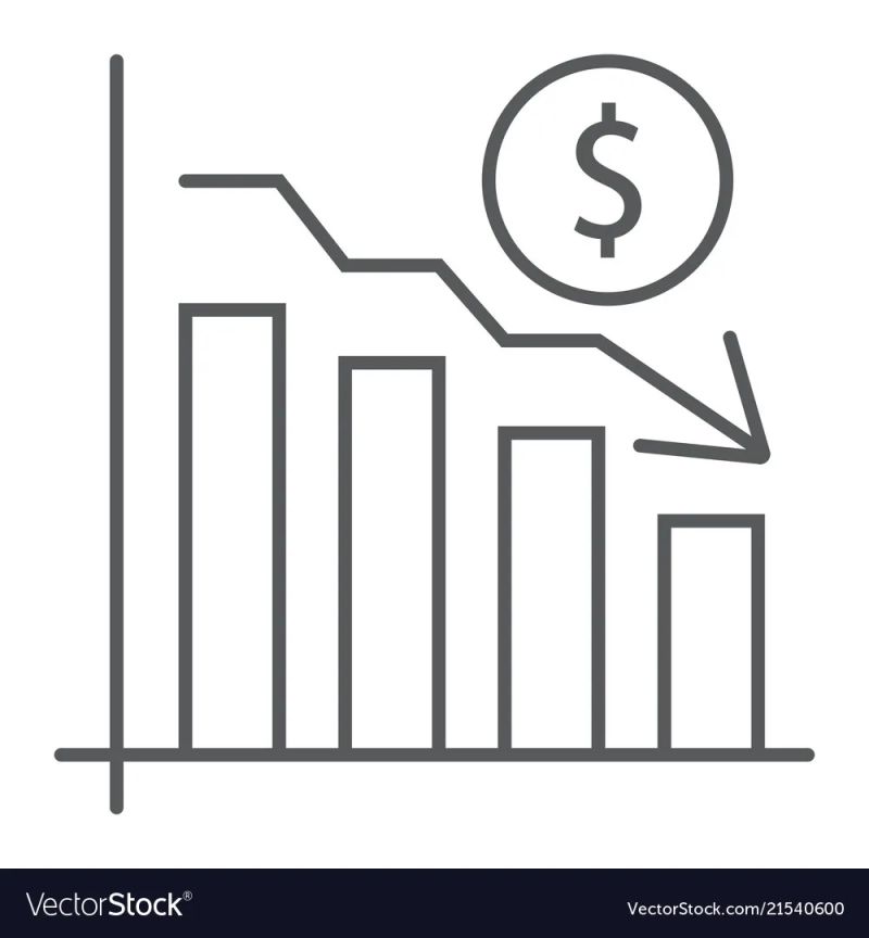 Chart Glyph Icon Finance And Banking Decrease Vector Image - Premium Landscape Image Gallery - Ultra HD