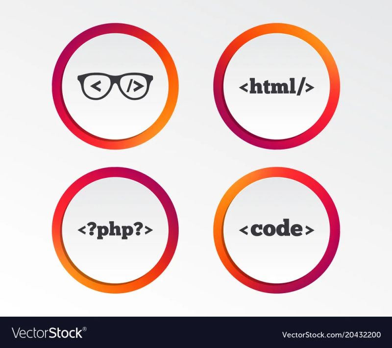 Programmer Coder Glasses Html Markup Language Vector Image - Abstract Backgrounds - Professional 8K Collection