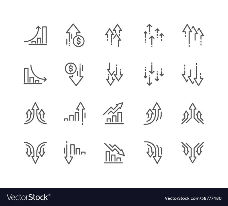 Increase Decrease Icons Set Stock Vector By Vectorguy 68170349 - Light Background Collection - Desktop Quality