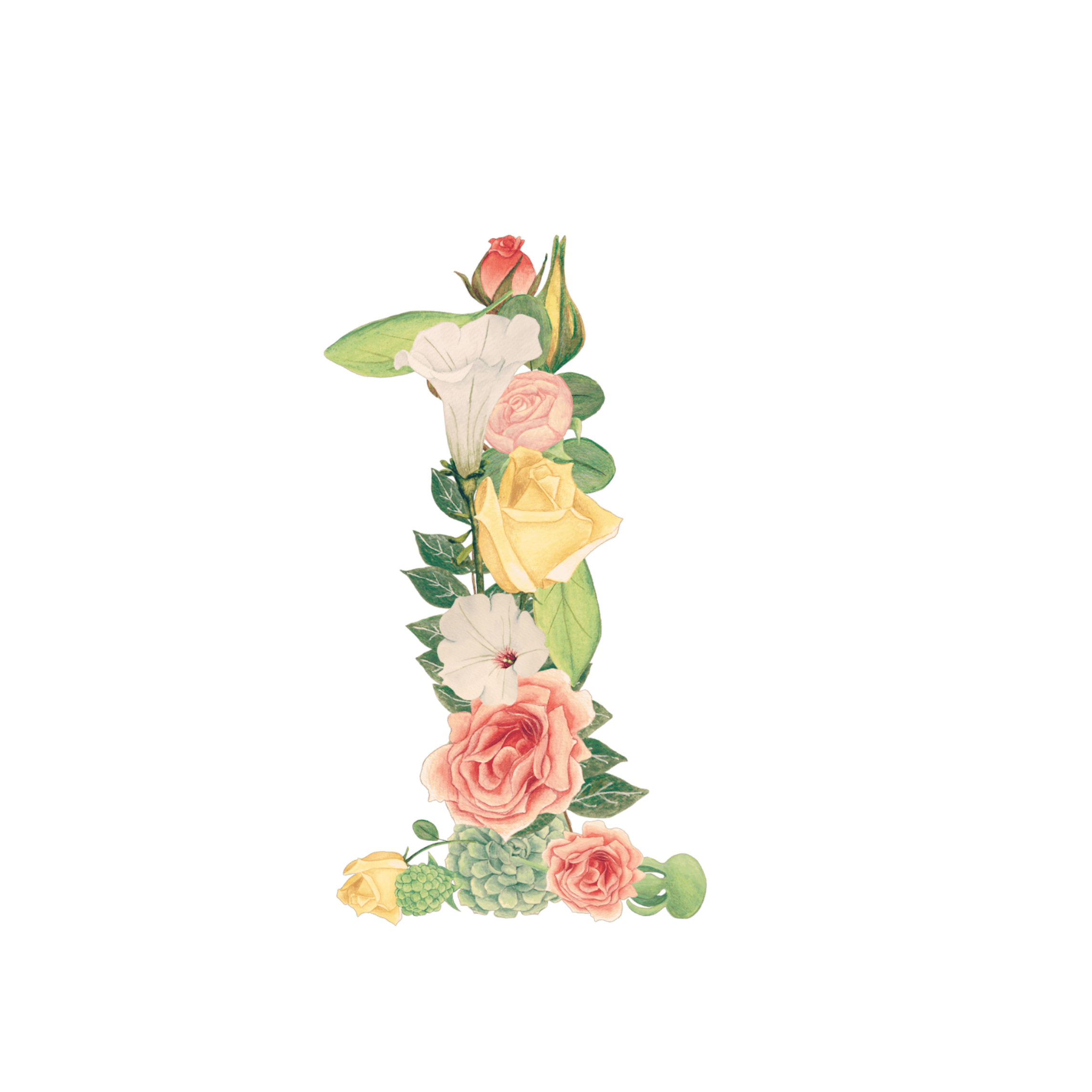 floral number 1 sticker by jkmilesl