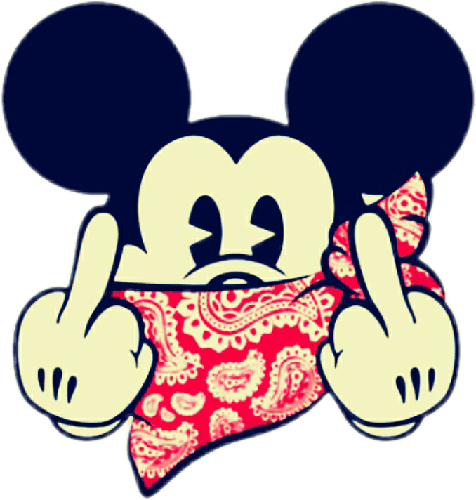 mickey oh gang sticker by magda on mickey mouse middle finger wallpapers