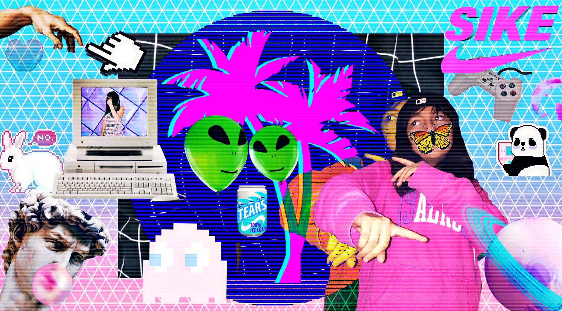 Perfect for decorating phones, laptops, journals, calendars, and much more. Vaporwave Aesthetic SadBoy 2001 - Image by mcftyt