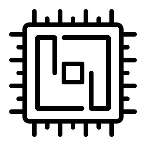 Cpu Tower Chip Silhouette Processing Processor Line Icon - Ultra HD HD Dark Backgrounds | Free Download