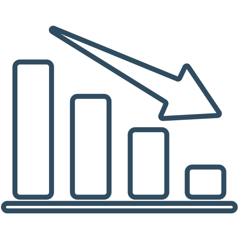 Decrease Down Graph Chart Business Icon Download On Iconfinder - Best Dark Designs in Full HD