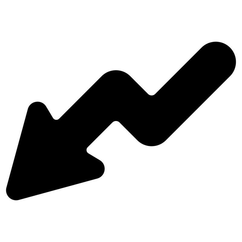 Arrow Chart Decrease Down Graph Icon Download On Iconfinder - Download Gorgeous City Illustration | High Resolution