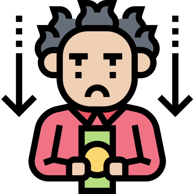 Salary Decrease Income Wage Cut Icon Download On Iconfinder - Creative Desktop Light Designs | Free Download