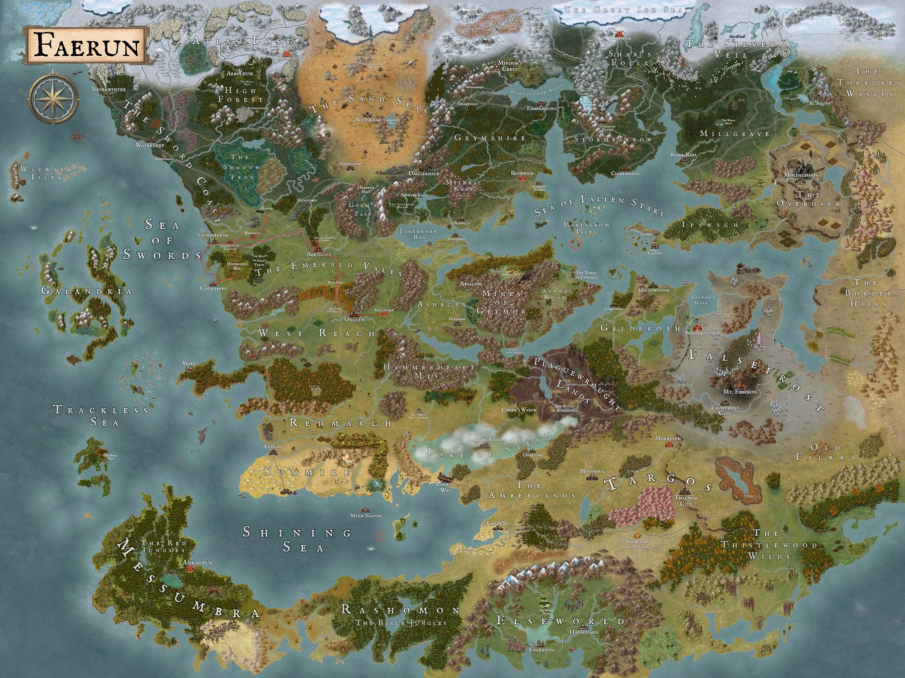 FAERUN With LABELS Inkarnate Create Fantasy Maps Online