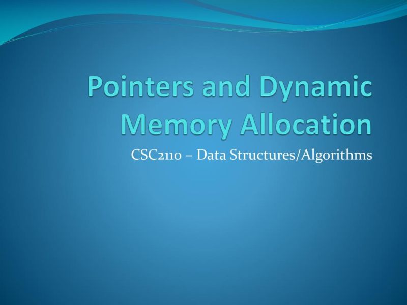 Dynamic Memory Allocation Pointers And Functions Pointers And Structures Pptx Programming - Best Landscape Illustrations in 4K