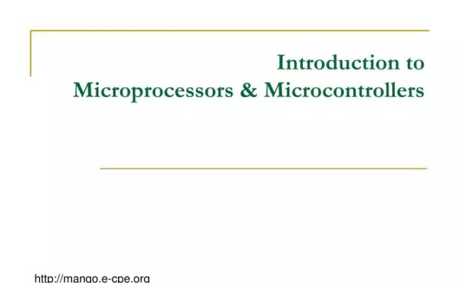 PPT - Introduction To Microprocessors & Microcontrollers PowerPoint ...
