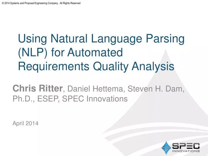 Ppt Using Natural Language Parsing Nlp For Automated Requirements Quality Analysis - Premium Space Texture Gallery - HD