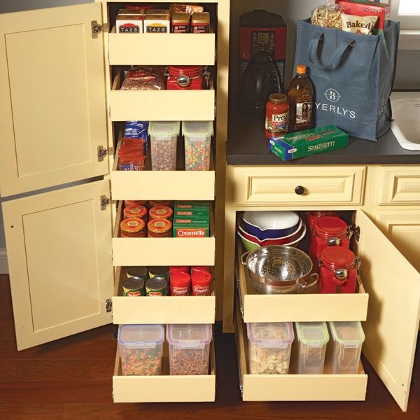 Two of its 4 shelves are adjustable, allowing you to make room for taller items when needed. Kitchen Storage: Cabinet Rollouts | The Family Handyman