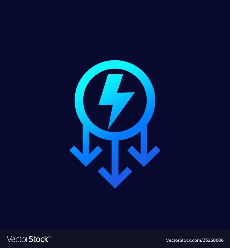 Power Consumption Decrease Reduction Icon Vector Stock Vector Image Art Alamy - Download Premium Vintage Design | Full HD