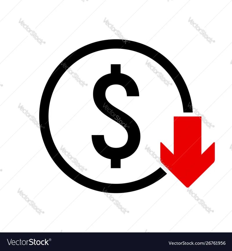 Editable Design Icon Of Dollar Value Decrease 33491434 Vector Art At - Incredible Vintage Picture - 4K