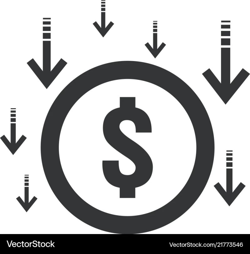 Graph Table Arrow Decrease Icon Dollar Money Fall Vector Image - Ultra HD Geometric Wallpapers for Desktop