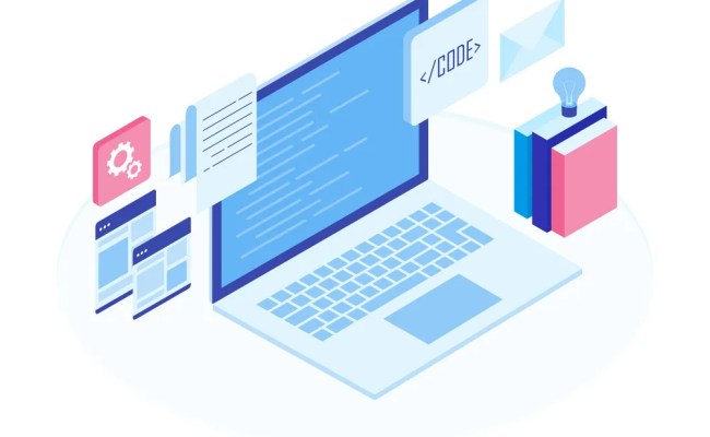 Web Development Concept Programming And Coding Vector Image