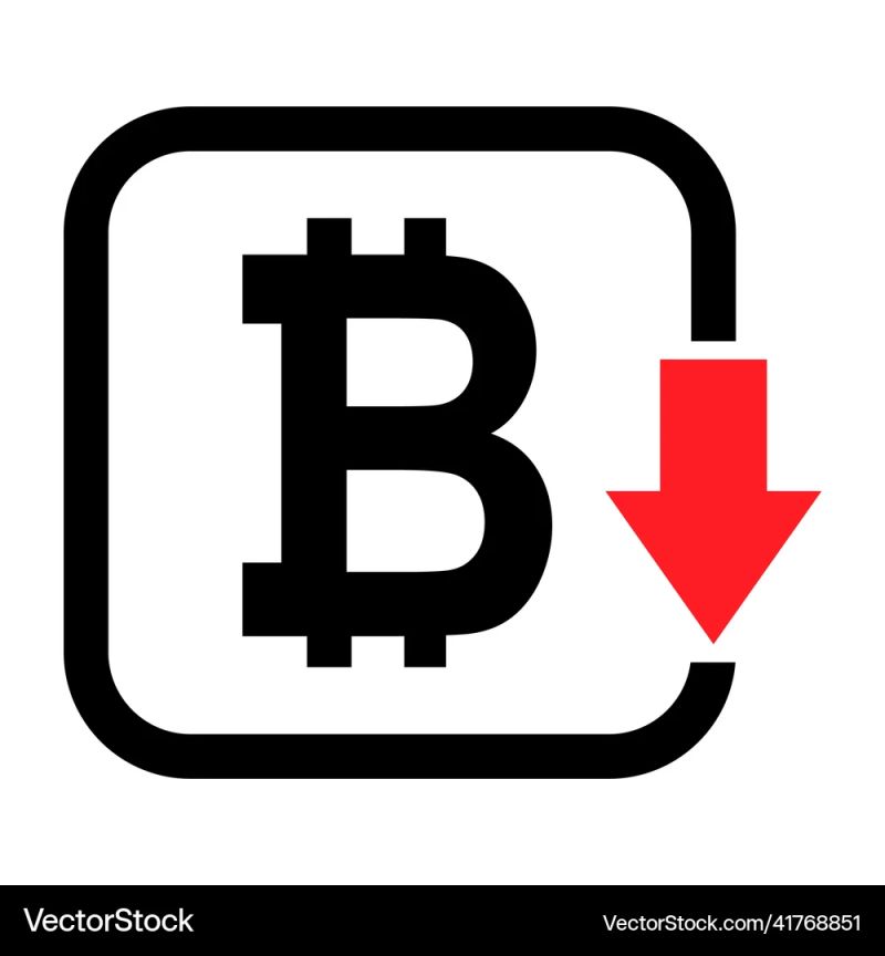 Cost Reduction Decrease Bitcoin Icon Symbol Vector Image - 8K Space Pictures for Desktop
