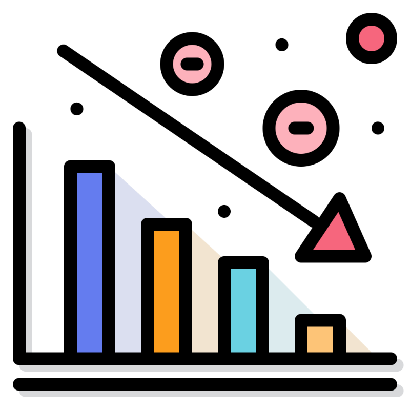 Decrease Down Finance Chart Business Icon Download On Iconfinder - Classic Dark Image - High Resolution