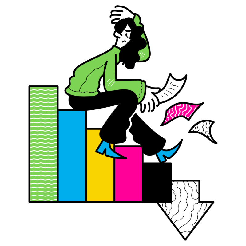 Graph Bar Decrease Graph Chart Arrow Product Performance Down Decrease Business Analytic - Creative Geometric Wallpaper - High Resolution