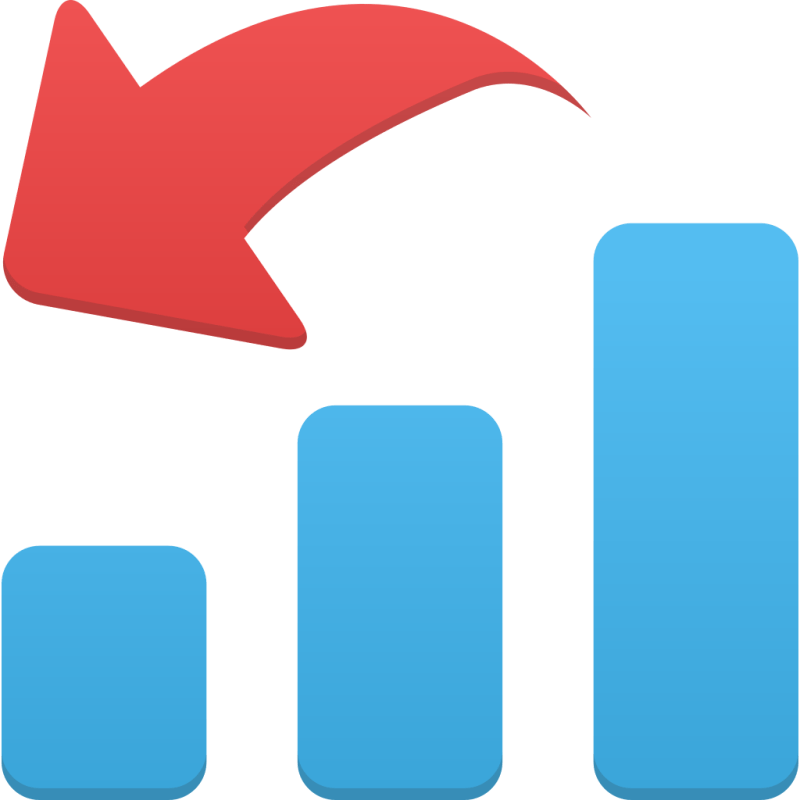 Graph Decrease Chart Analytics Finance Down Statistics Icon Download On Iconfinder - Modern City Wallpaper - Desktop