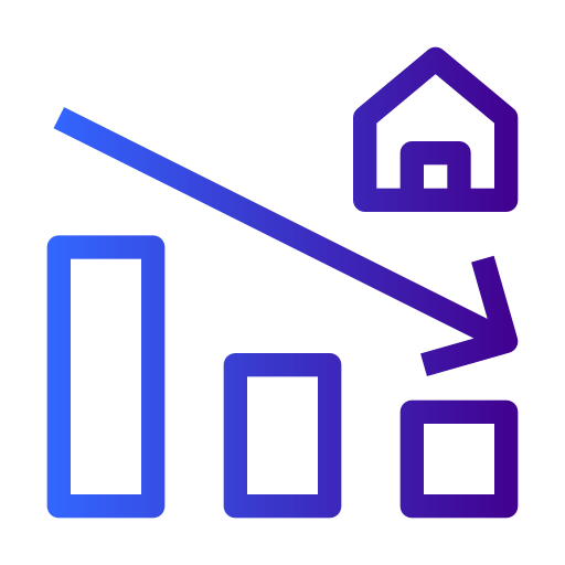House Price Decrease Down Low Icon Download On Iconfinder - 4K Geometric Wallpapers for Desktop