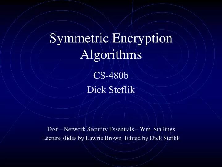PPT - Symmetric Encryption Algorithms PowerPoint Presentation, free ...