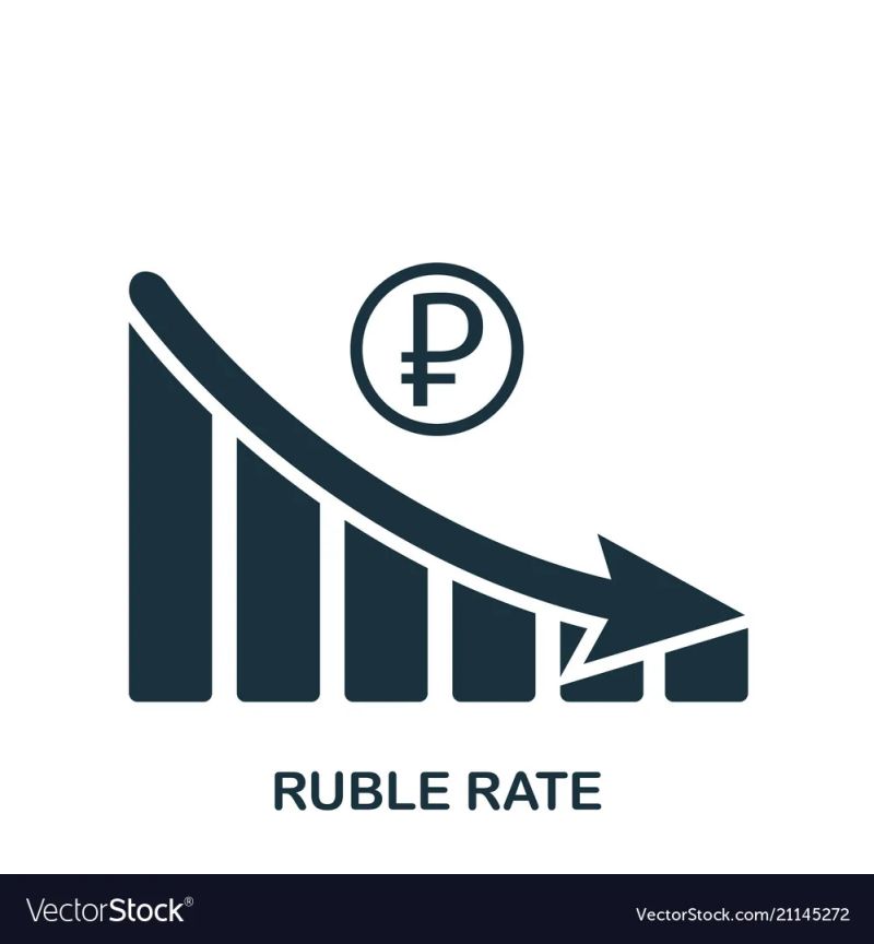 Ruble Rate Decrease Graphic Icon Monochrome Style Design From Diagram Collection Ui Pixel - Beautiful HD Vintage Illustrations | Free Download