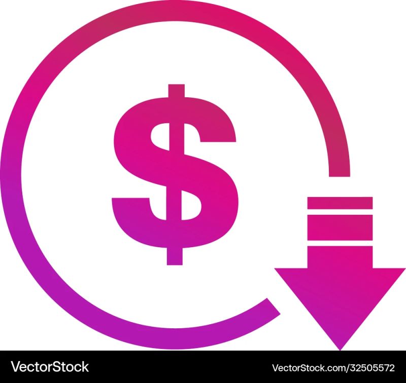Cost Reduction Decrease Dollar Icon Vector Stock Vector Royalty Free - 8K Dark Patterns for Desktop