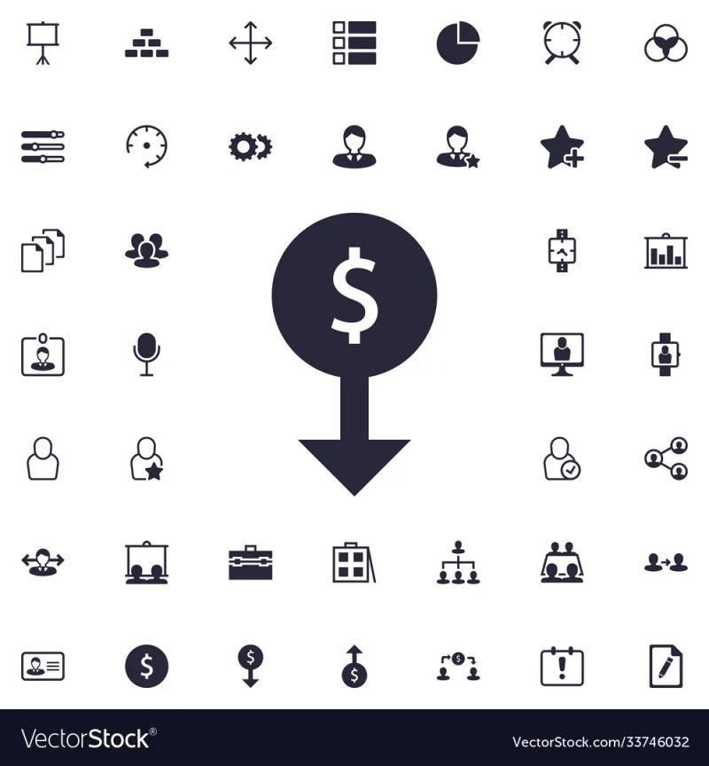 Conceptualizing Design Icon Of Dollar Value Decrease 23647780 Vector - Best Geometric Designs in Retina