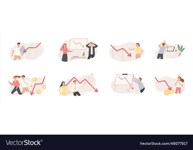 Premium Vector Business Problems Financial Decrease Graph Vector - Amazing High Resolution Vintage Wallpapers | Free Download