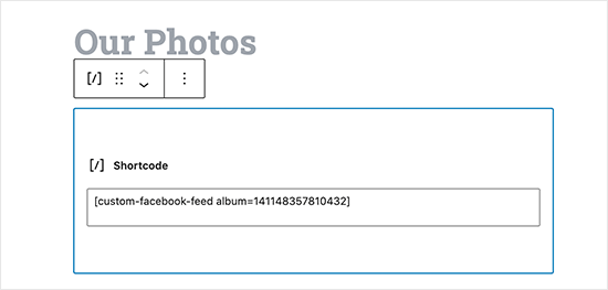 Shortcode block Shortcode block