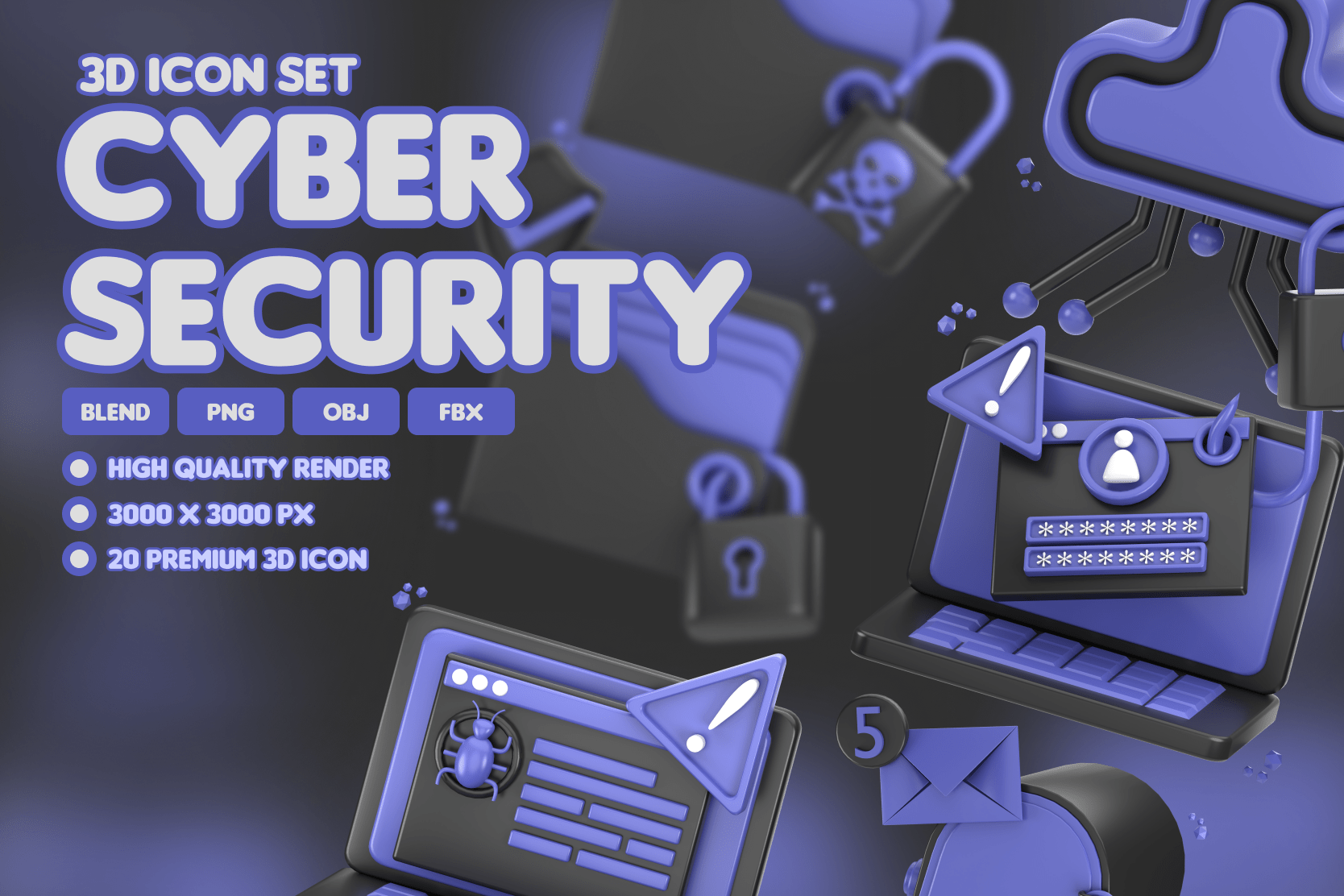 Cyber Security 3d Icon Pack On Behance - Ultra HD Dark Picture - Full HD