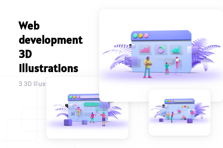 Mobile App Development Animation 3d Background 3d Illustration Design - Best Gradient Patterns in Retina