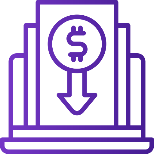 Profit Finance Loss Down Decrease Coin Icon Download On Iconfinder - Download Beautiful Ocean Design | Full HD