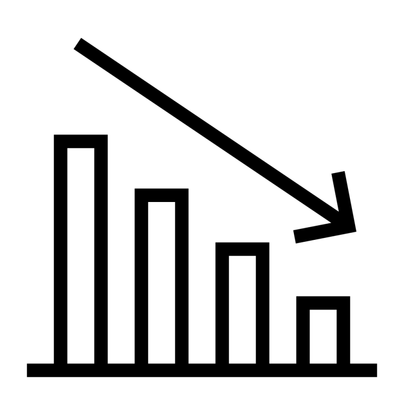 Download Analytics Graph Chart Decrease Down Arrow Bar Chart 3d Finance Icons - Artistic Mountain Photo - 4K