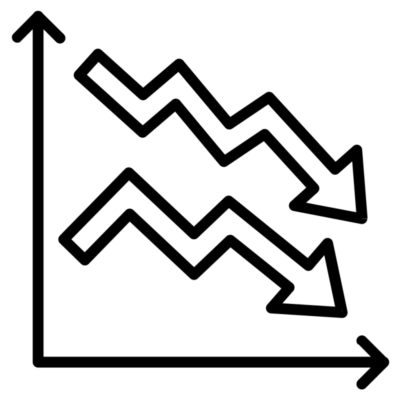 Bar Chart Diagram Graph Decrease Crisis Icon Download On Iconfinder - Perfect Vintage Illustration - Retina