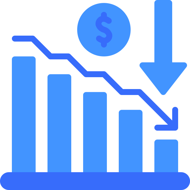 Money Loss Bar Decrease Graph Business Coins Icon Download On - Full HD Geometric Wallpapers for Desktop