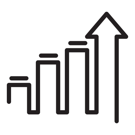 Increase Growth Up Arrow Raise Percent Sale Icon Download On - Premium Ocean Image Gallery - 4K