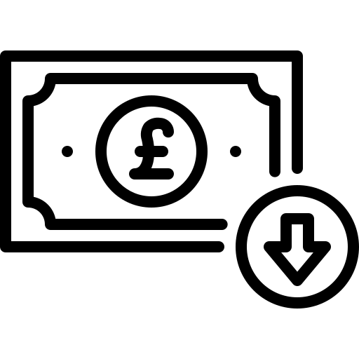 Money Pound Decrease Loss Currency Icon Download On Iconfinder - Creative Abstract Image - HD