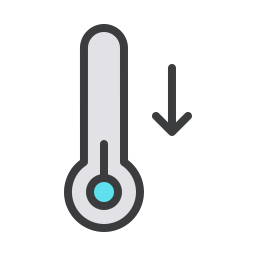 Cold Decline Decrease Fall Lower Temperature Thermometer Icon - Space Pattern Collection - Retina Quality