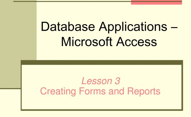 PPT - Database Applications – Microsoft Access PowerPoint Presentation ...