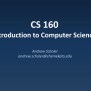 PPT - CS 160 Introduction To Computer Science PowerPoint Presentation ...