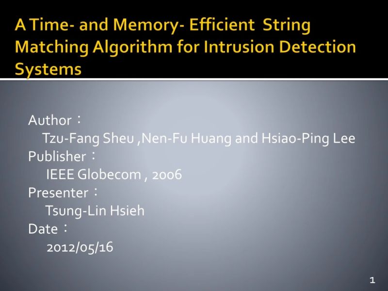 Ppt A Memory Efficient Parallel String Matching For Intrusion Detection Systems Powerpoint - City Textures - Amazing HD Collection
