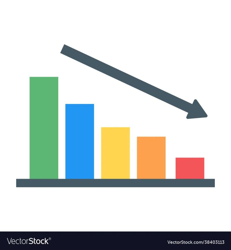 Decrease Chart Icon Royalty Free Vector Image Vectorstock - Perfect Colorful Background - Mobile
