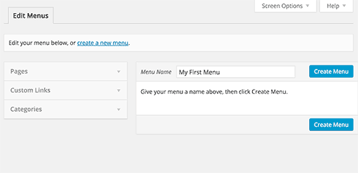 Creating menus in WordPress Creating menus in WordPress