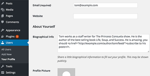 Adding a subscribe to author link in author bio section