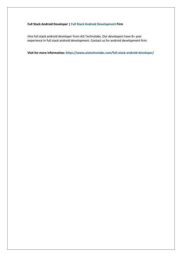 Ppt Full Stack Android Developer Full Stack Android Development Firm Powerpoint Presentation - High Quality High Resolution Minimal Textures | Free Download
