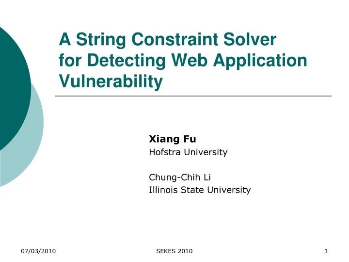 Ppt A String Constraint Solver For Web Application Vulnerability Detection Powerpoint - 8K Abstract Photos for Desktop