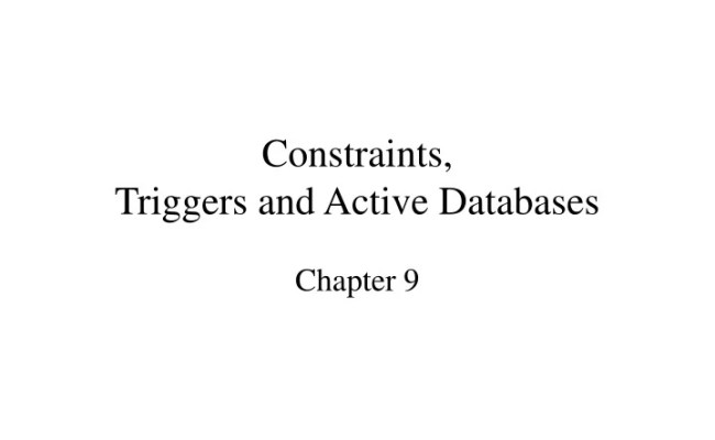 PPT - Database Constraints And Triggers PowerPoint Presentation, Free ...