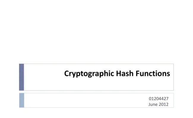 PPT - Cryptographic Hash Functions PowerPoint Presentation, Free ...